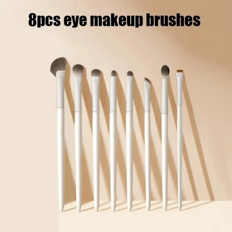 5/6/8/10Pcs Professional Eye Makeup Brushes Set Detail Eyeshadow Brush White Ultra Soft Eyeshadow Eyeliner Beauty Makeup Tools — image 10