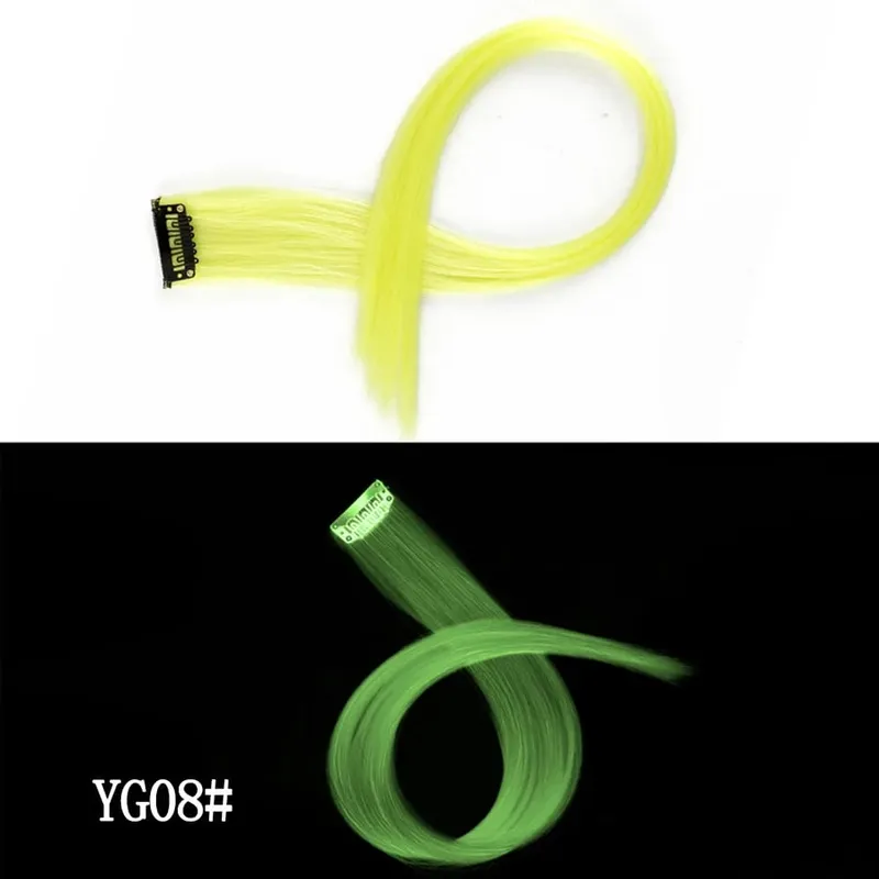 Leeons Clip In One Piece Przedłużanie włosów Prosto Ombre Fioletowy Niebieski Różowy Przedłużanie włosów Kobiety Syntetyczne sztuczne sztuczne włosy