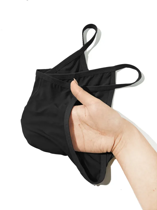 1 ADET Erkek Seksi Düşük Bel Büyük Torbalı Külot Tek Renkli İnce Kemer Yaz İçin Rahat İnce Tasarım Saf Renkli İç Çamaşırı
