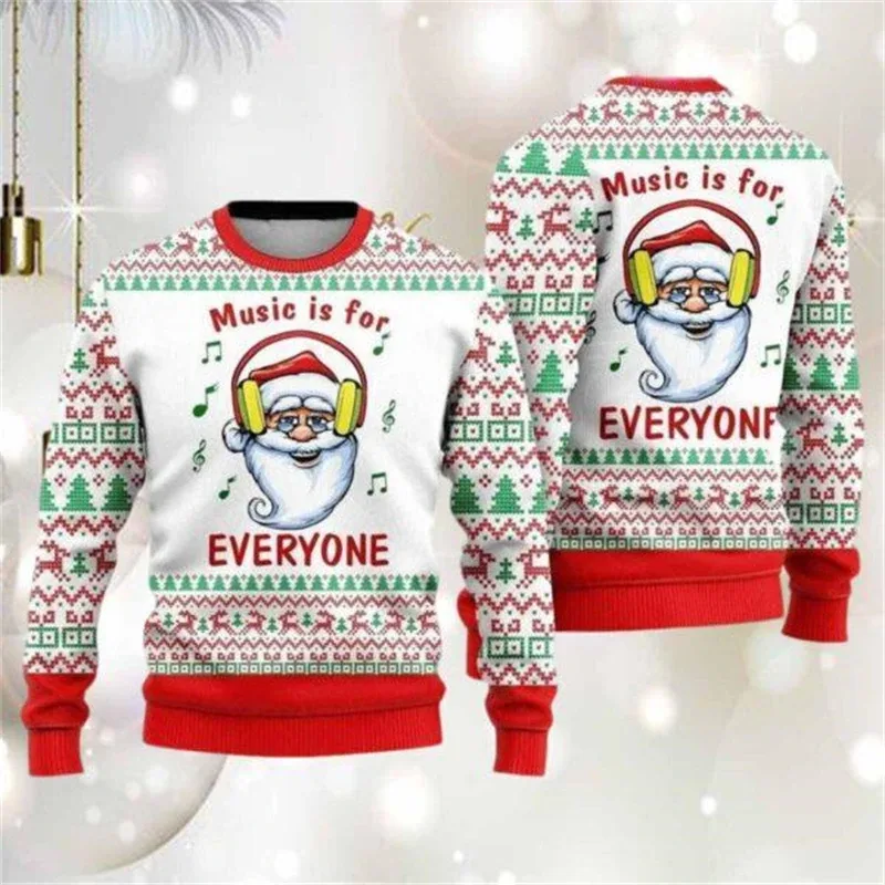Funny Santa Claus Graphic Ugly Christmas Sweater 2026 Men Fashion Autumn Winter 3D Printed Sweatshirt Casual Oversized Pullovers — image 8