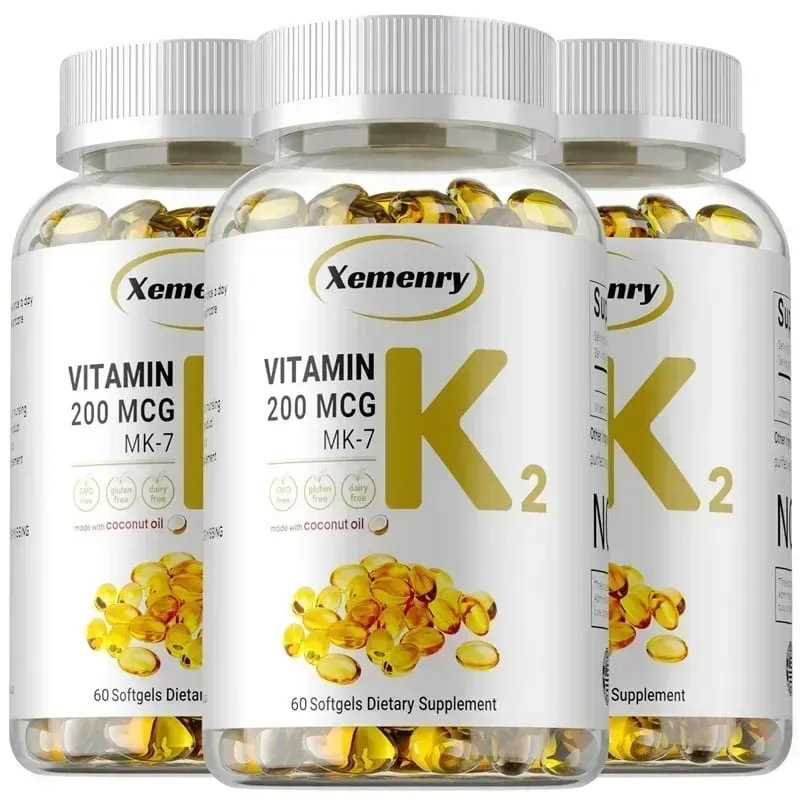 Vitamin K2 MK-7 Supplement - Understøtter Calcium Absorption Knogler Ledimmunitet og hjertesundhed Let at sluge