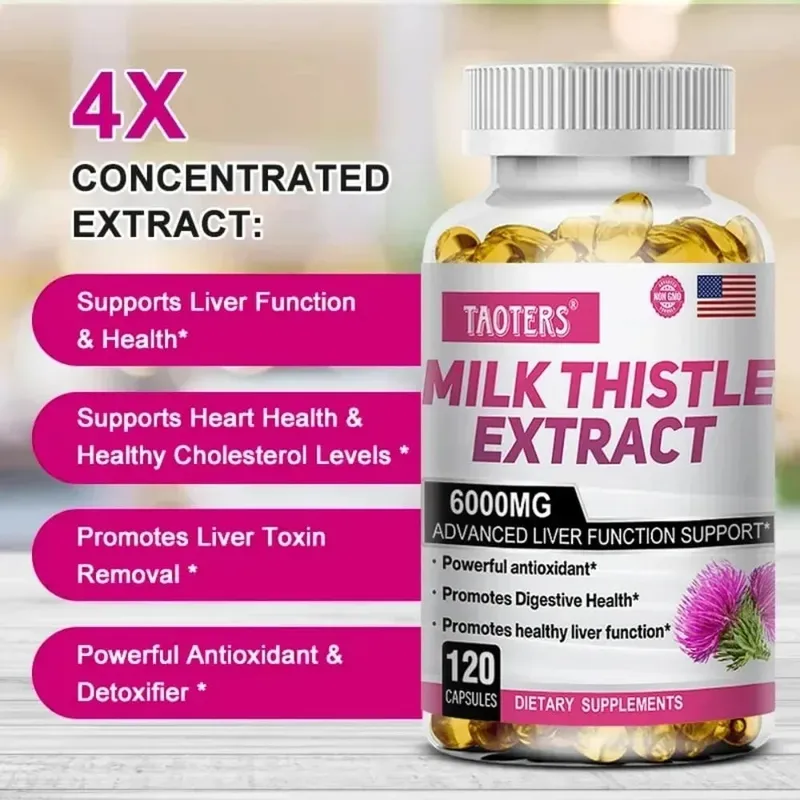 Milk Thistle with Dandelion Root - Liver & Kidney Health Support Supplement - Vegan Non-GMO Gluten Free — image 2