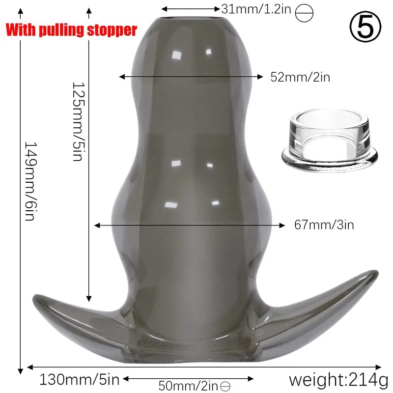 Ensemble de plug anal tunnel creux en TPE violet, bouchons d'étirement anal ouverts gradués, jouet sexuel flexible pour hommes et femmes
