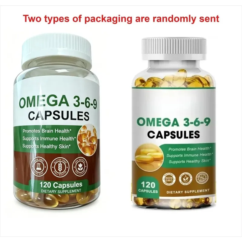 Plant-Based Omega 3-6-9 Softgels Natural Dietary Supplement Supports Skin Eye & Overall Health 100% Vegan Sourced 120 Softgels