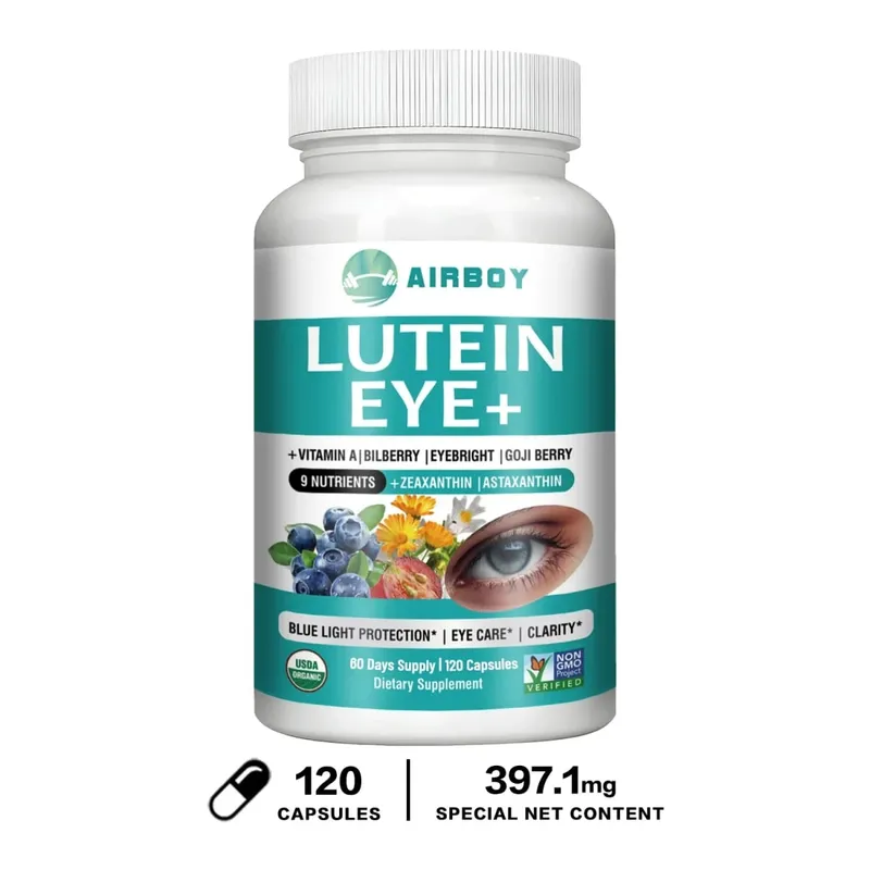 Integratore per occhi con luteina - Migliora l'edema oculare e migliora la salute della vista Allevia l'affaticamento degli occhi Astaxantina Vitamina A Mirtillo