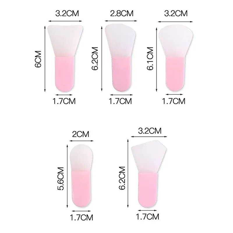 5Pcs Silicone Facial Mask Brush Face&Eye Cream Mud Mask Applicator Scraper Face Cleanse Brushes Travel Portable Skin Care Tools