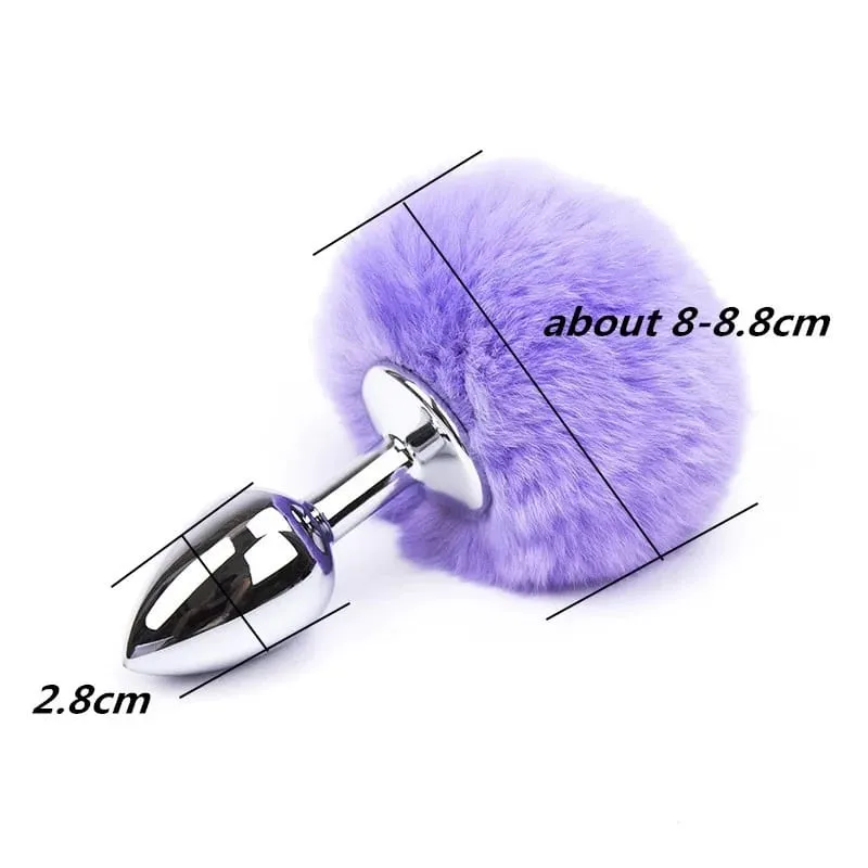 Metal Plush Rabbit Tail Anal Plug Butt Plug Prostate Massager Rabbit Ear BDSM Cosplay Erotic Sex Toys for Women Adults Sex Game