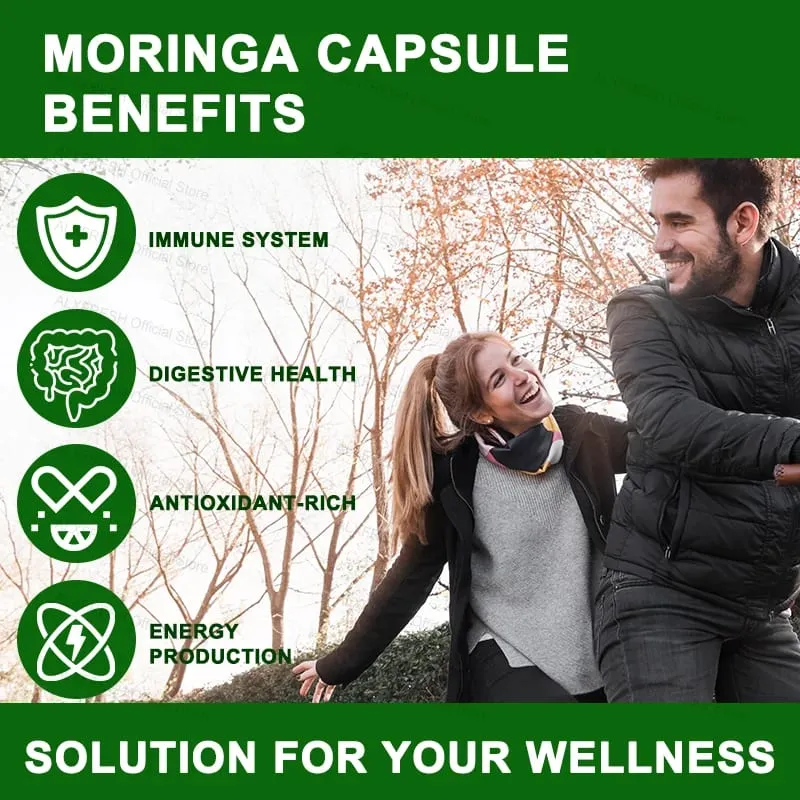 Moringa Capsules Support Blood Sugar Cardiovascular Health Promote Digestion Metabolism Improve the Intestines Relieve Fatigue