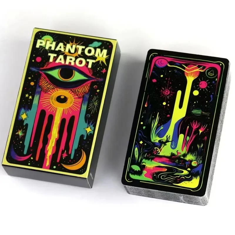Phantom Tarot Complete Set of 78 Personalized Neon Art Style Desktop Divination Party Entertainment Board Game Cards