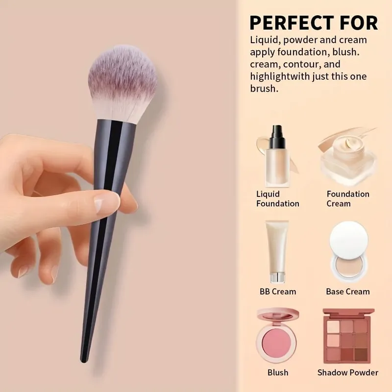 2Pcs Professional Makeup Brush Set Soft Nylon Bristles Face Brushes for Foundation Blush Powder Contour Highlighter & Eyesh — image 4