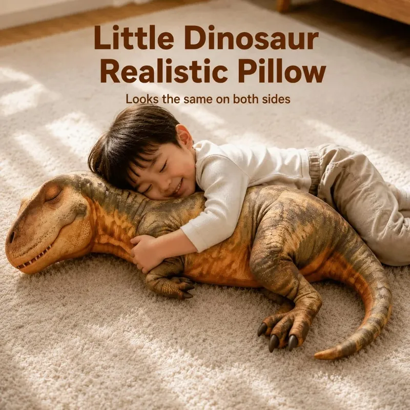 3D Design Dinosaur Pillow Lifelike Dinosaur Cotton Filling Cushion Kawaii Style Funny Shape Home Throw Pillow Gift Giving