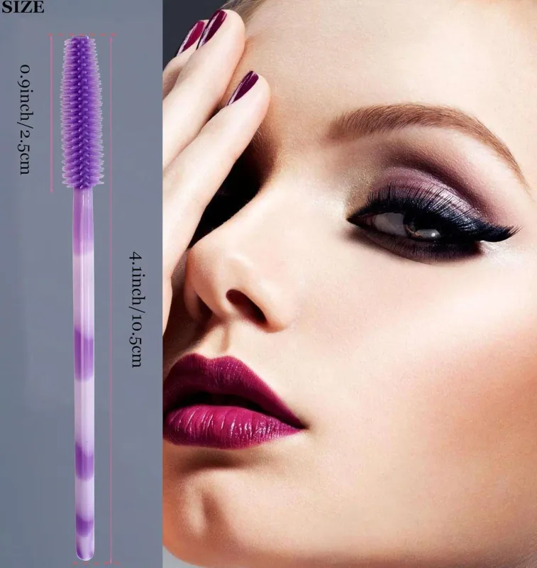 100PCS Eyelash Brush One-Off Disposable Eyelash Mascara Brushes Mascara Wands Disposable Lip Applicators liner Brushes Women — image 6