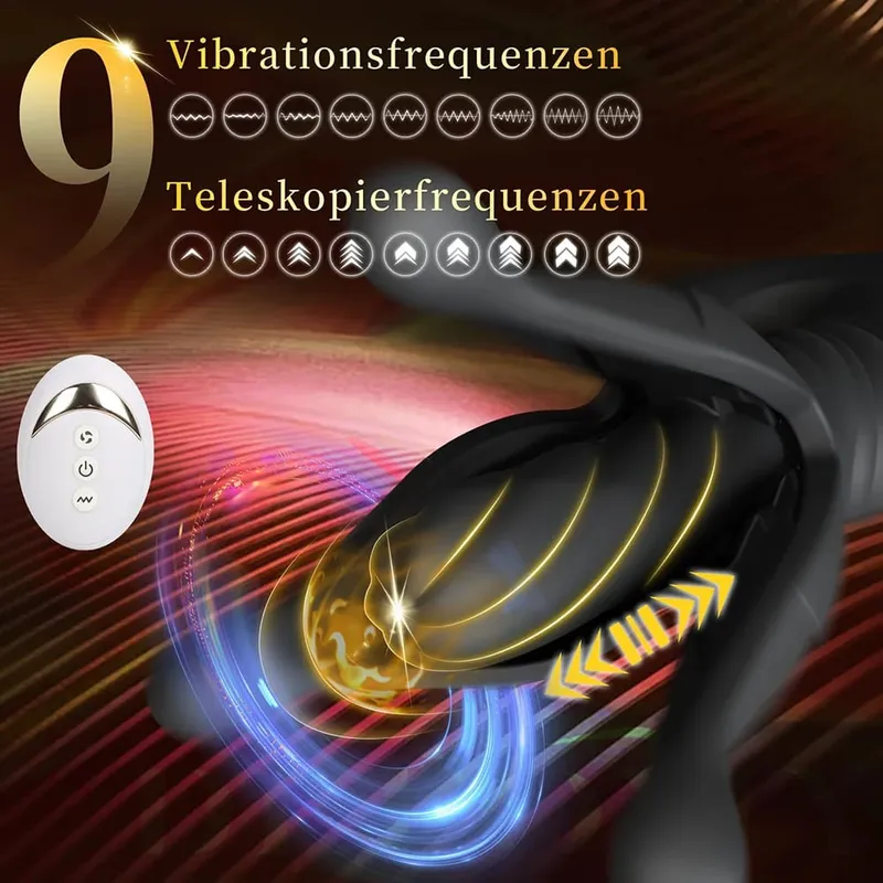 Remote Control Massager Vibrator Sex Toys Anal Plug 9 Tension Shock Flapping Thrusting Vibrating Butt Plug Prostate For Gay Toy