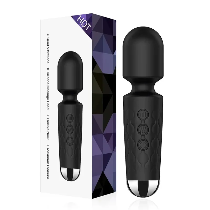 AV Vibrator Wand Personal Massager Clit Stimulator Sex Toy for Women 20 Patterns 8 Speeds Rechargeable Mini Vibrators Adult Toys