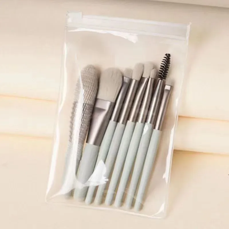 8Pcs Mini Macaron Soft Makeup Brushes Set Portable Beginner Beauty Tools for Blush Eyeshadow Complete Cosmetic Brush Kit