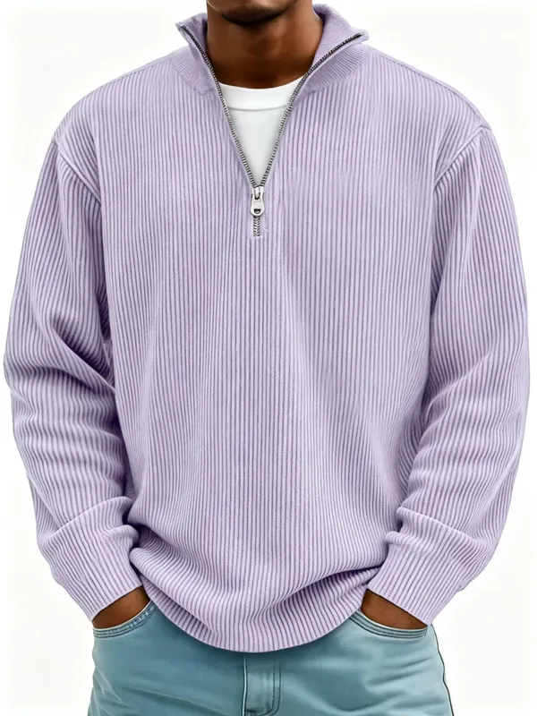 Men's Autumn Winter Stand-Collar Zip-Up Sweatshirt Loose Long Sleeve Casual Daily Outdoor Fashion Trendy Men's Outerwear — image 15