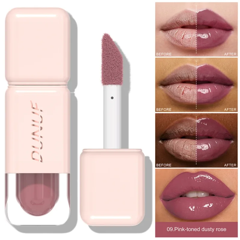 Glossy Lip Gloss Cermin Air Tint Bibir Tahan Lama Tidak Melekit Cawan Gincu Cecair Melembapkan Bogel Merah Coklat Bibir Makeup — image 16