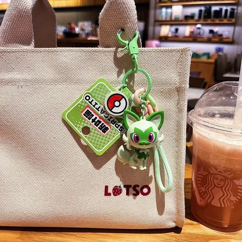 Genuine Pokemon Keychain Pikachu Gengar Sylveon Sprigatito Quaxly Fuecoco Anime Action Figure Toy Keyring Fragrance Pendant — image 5