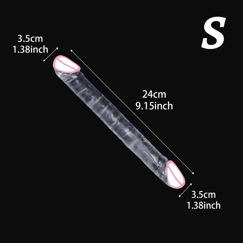 Double Head Realistic Silicone Dildo Long Anal Plug Vaginal Stimulator for Lesbian Couples And Gay Men Liquid Silicone Sex Toy — image 9