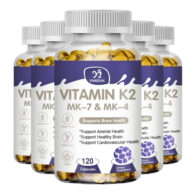 Vitamin K2 (MK7 & MK4) with D3 Supplement- Support Strong Bones & Healthy Brain Cardiovascular Health