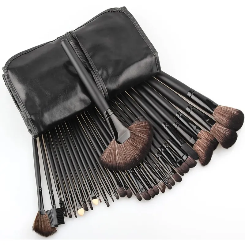32Pcs Professional Makeup Brushes Set Goat Hair pincel maquiagem Powder Contour Brush Cosmetic Complete Kit with Leather Bag