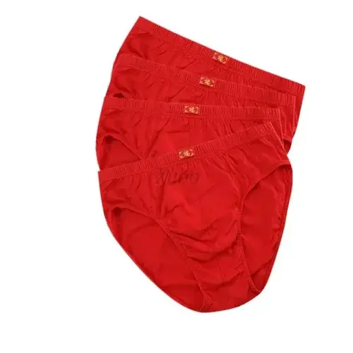 5PCS Men's Full Cotton Underwear Red Triangle & Four - Cornered Shorts Wedding Gift — image 9