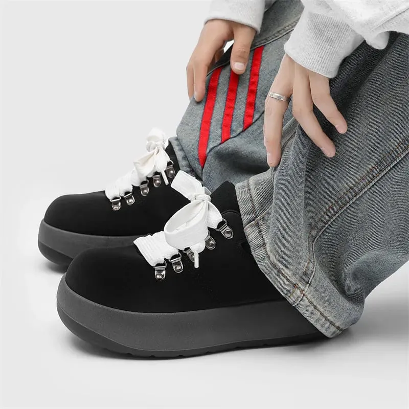 Baskets épaisses de haute qualité pour hommes, chaussures de Skate à bout surdimensionné, espadrilles décontractées, chaussures à plateforme confortables pour étudiants