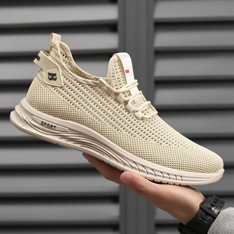 Fashion Men Knit Mesh Trainers Cushioned Soft Sole Non Slip Breathable Walking Sneakers Casual Outdoor Running Street Footwear — image 8