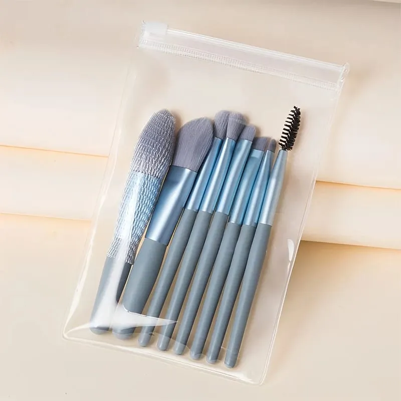 【B】8Pcs Makeup Brush Set Makeup Concealer Brush Blush Loose Powder Brush Eye Shadow Highlighter Foundation Brush Beauty Tools