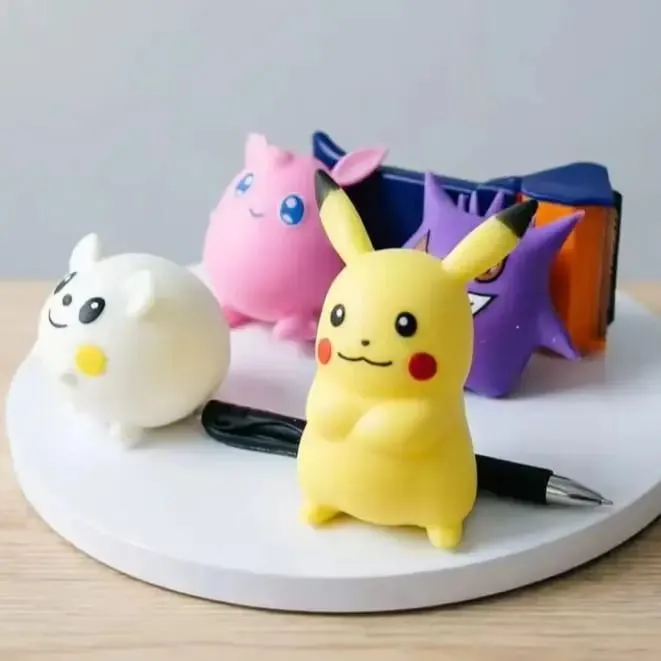Soft Pikachu & Gengar Slow Rebound Stress Relief Toy Cute Kawaii Squeezing Doll for Adult
