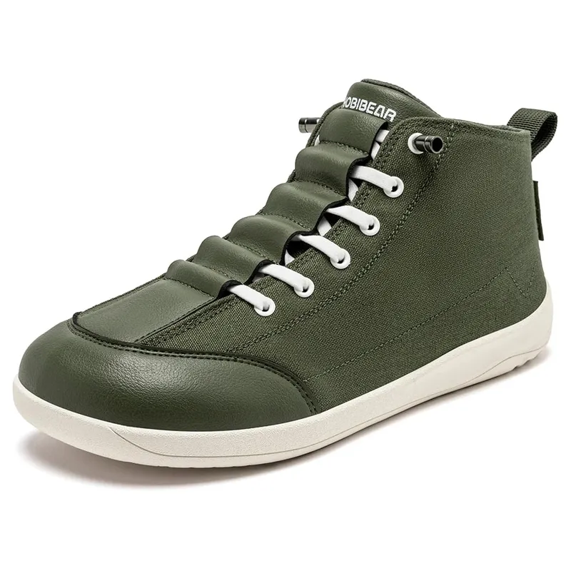 Mid-Top Canvas Boots Unisex Barefoot Wide Width Minimalist Shoes Zero-Drop Trail Running Sneakers