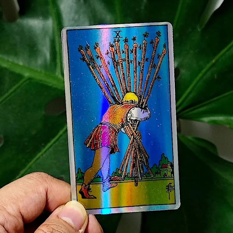Classic Waite Tarot Deck 78 Pcs Rainbow Holographic Tarot Cards 10*6cm for Beginners — image 6