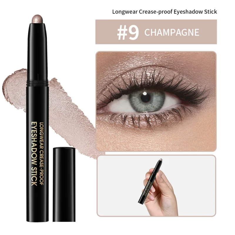 10colors Eyeshadow Stick Matte & Shimmer Shades Waterproof Smudge-proof Glitter Eyeshadow Pencil Stick Lasting Smooth Eye Makeup — image 12