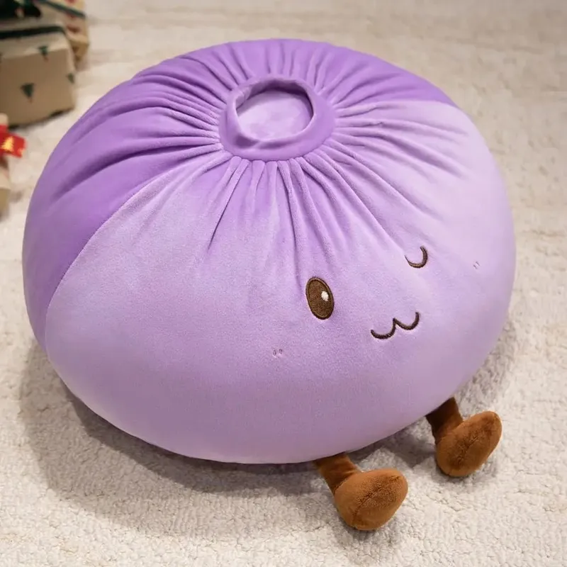 Super Soft Plush Material Steamed Bun Plush Pillow PP Cotton Filled Stress Relief Dumpling Plush Toy Fluffy Comfortable