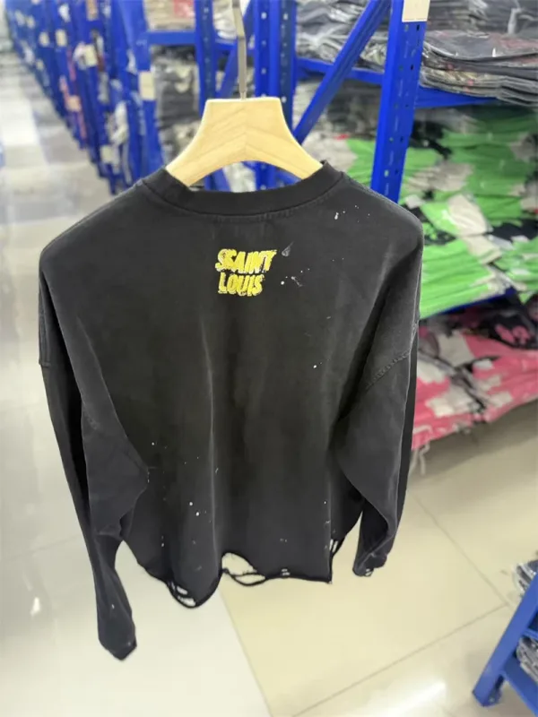 Autumn Winter New Saint Graffiti Print Vintage Washed High Street Casual Loose Cotton Versatile Hoodie Trendy Sports Top Men — image 28