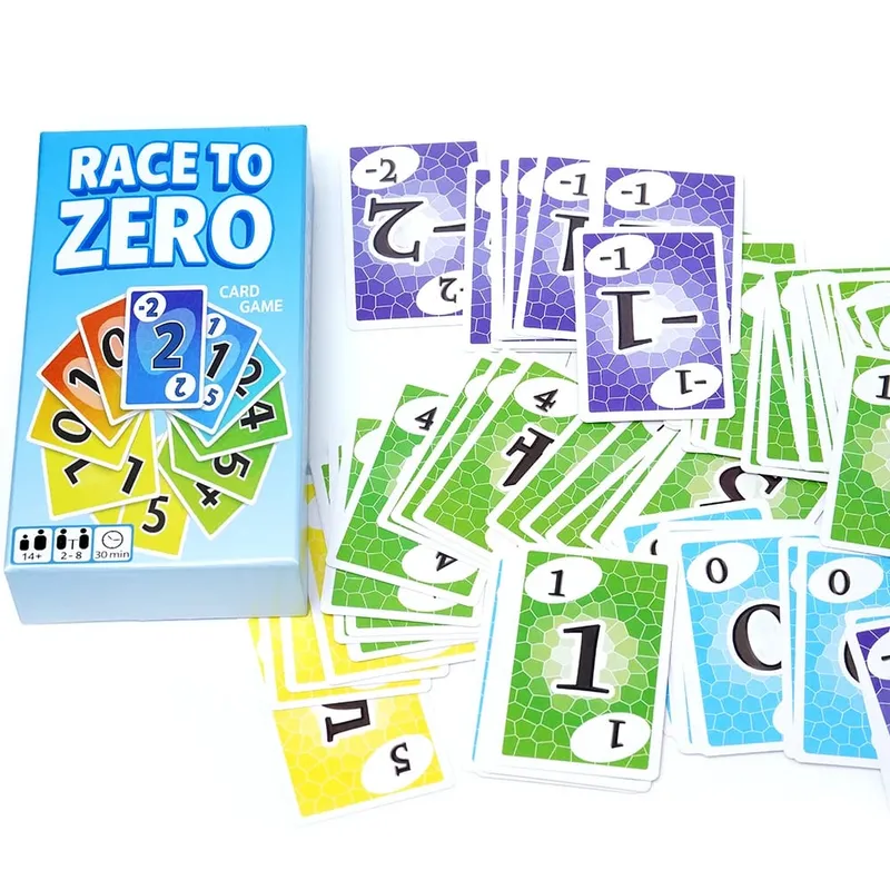 Trò chơi bài Race to Zero Trò chơi bài chiến lược nhịp độ nhanh dành cho gia đình bạn bè và bữa tiệc Chơi vui vẻ Số lượng cạnh tranh Du lịch Giải trí