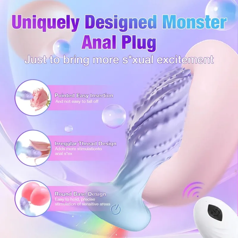 360° Rotation Wiggle Remote Control Vibrator Butt Plug for Men Prostate Massager Gay Anal Vibrator Anal Plug Adults Sex Toys