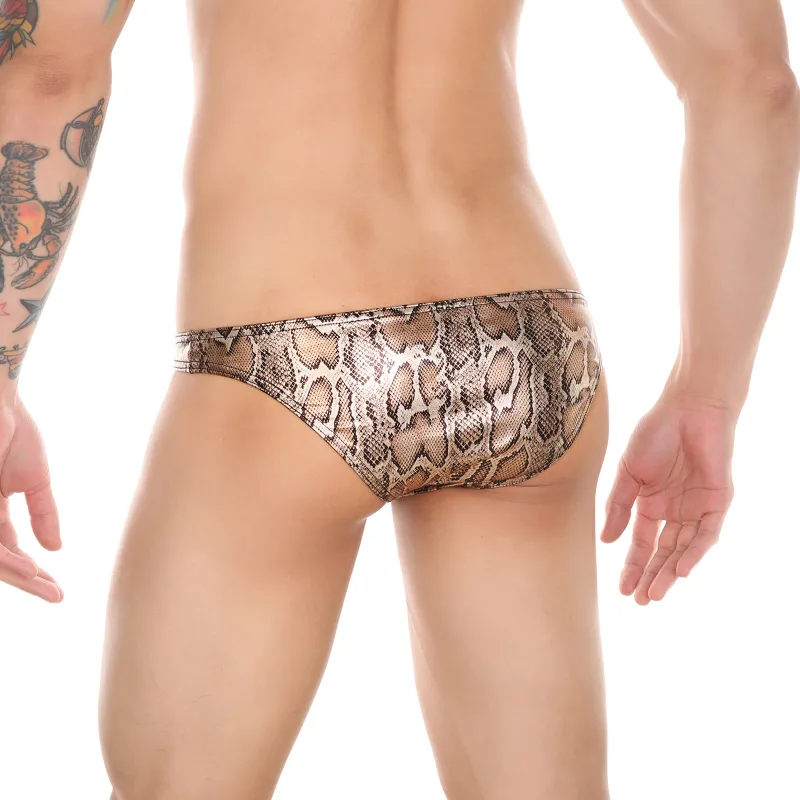 Mens Snake Skin Patterned Briefs with Sexy Bulge Pouch Bikini Underwear Comfortable Underpants by WANGJIANG Brand — image 16