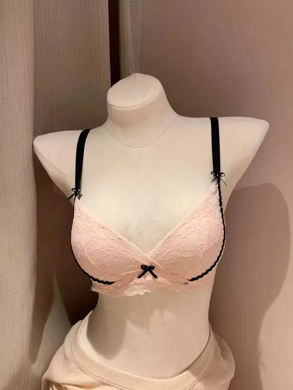 Lace lingerie for women wireless push-up bra for small breasts enhances cleavage & lifts side support to gather underarm fat — image 6