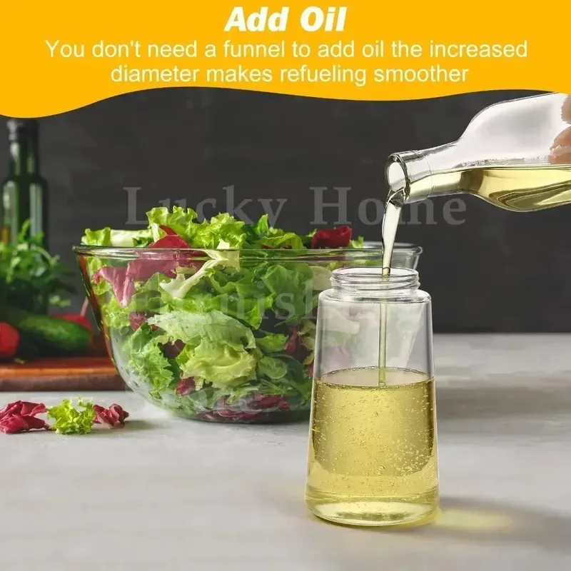 500ML 2-in-1 Dual Use Plastic Olive Oil Sprayer Dispenser Spray Pour Bottle Vinegar Mister Air Fryer BBQ Salad Kitchen Tools — image 5