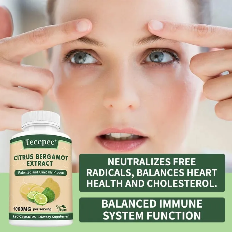 Citrus Bergamot 1000mg Capsules Antioxidant Supplement Support Immune Heart Cholesterol Cardiovascular & Blood Sugar Health — image 6