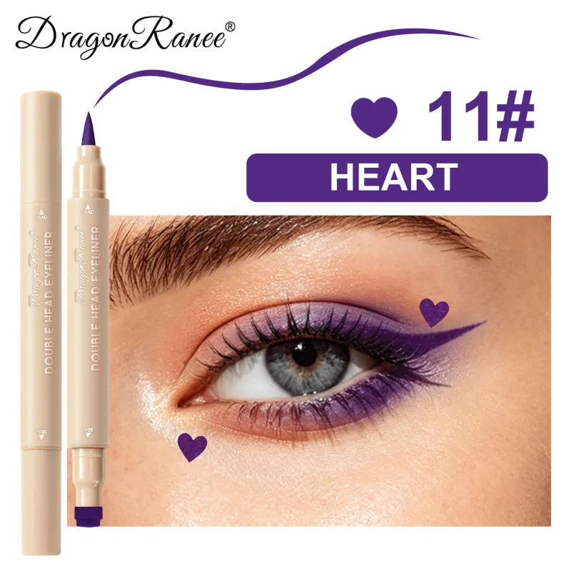 2-in-1 Dual-Ended Stamp Eyeliner Pen 20 Colors Waterproof Liquid Eyeliner with Stamp Tip Quick Dry Eye Makeup for Beginners — image 18