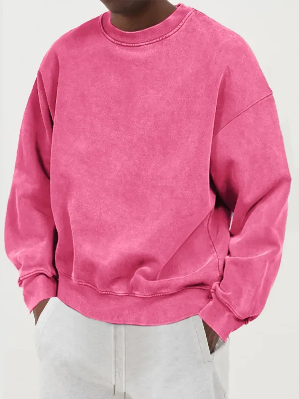Vintage Solid Sweatshirts Male Washed Cotton Sportswear Warm Autumn Pullovers Casual Comfy Hoodie Fashion Oversized Streetwers — image 4