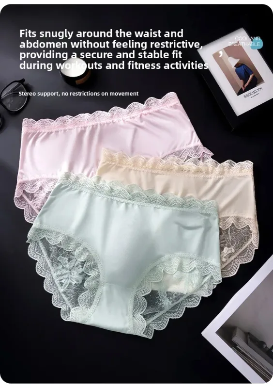 Men Sexy Luxury Ice Silk Briefs Scalloped Floral Lace Splicing 3D Contour Pouch Ultra Thin High Elastic Nightwear Underwear — image 10
