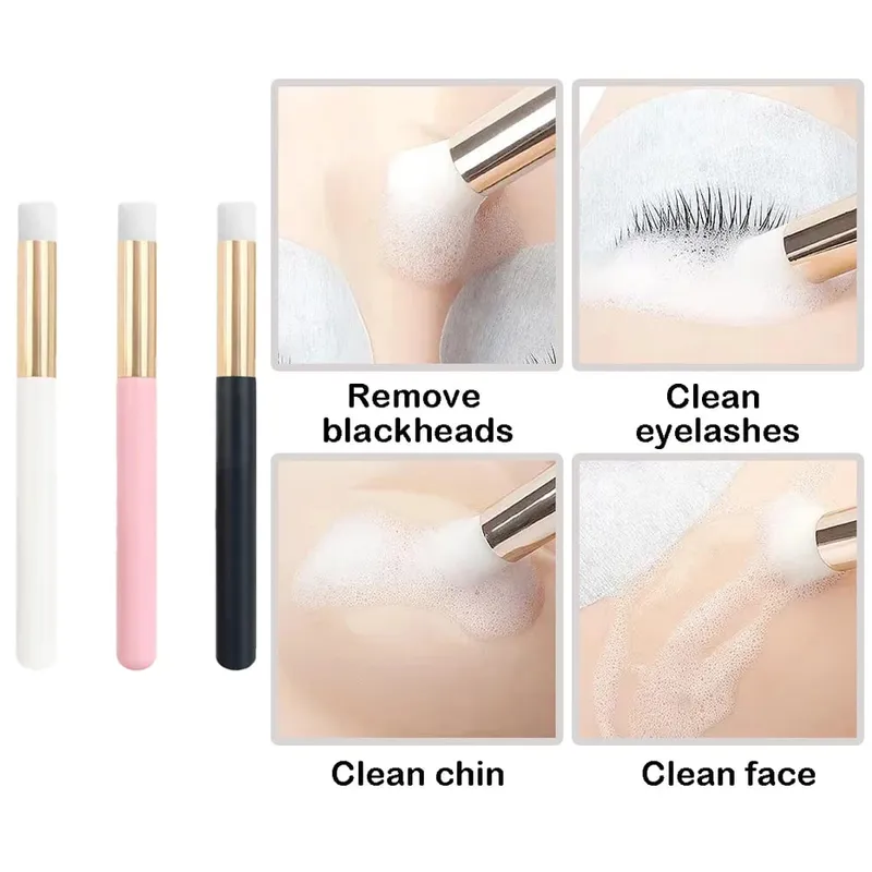50Pcs Soft Eyelash Extension Cleaning Brush Lash Shampoo Eyebrow Nose Exfoliating Cleansing Makeup Remover Beauty Care Supplies