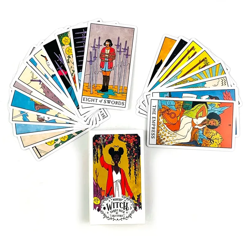 Modern Witch Tarot Cards A 78 Deck Oracle English Divination Borad Playing Games，Perfect For Beginners Women Girls Personal Use