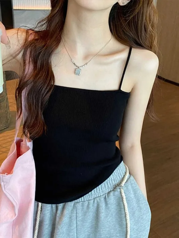 Summer Sleeveless Camis Backless Strap Tank Top Casual Women Halter Crop Tops Slim Solid Short Female Tube Cropped Vest 2026 — image 5