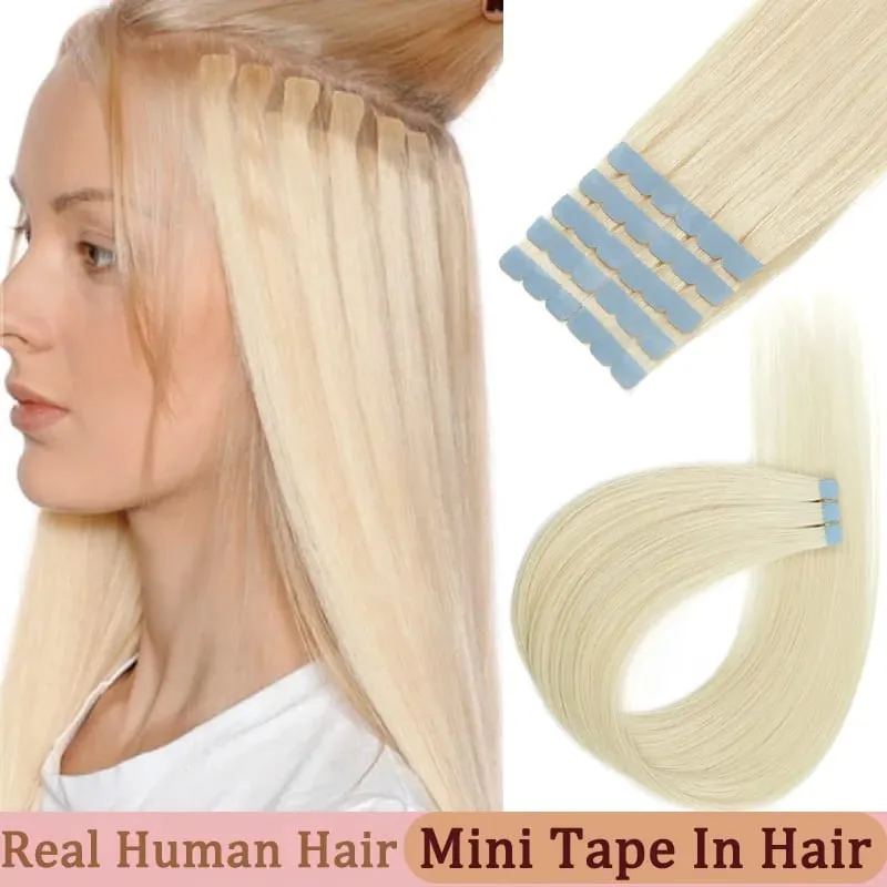 Multi Color Mini Skin Tape In Human Hair Extensions 10 Pieces 12 Inch To 20 Inch Multiple Color Options Remy Hair Natural Comfortable Wear for Women Thickening And Lengthening — image 2
