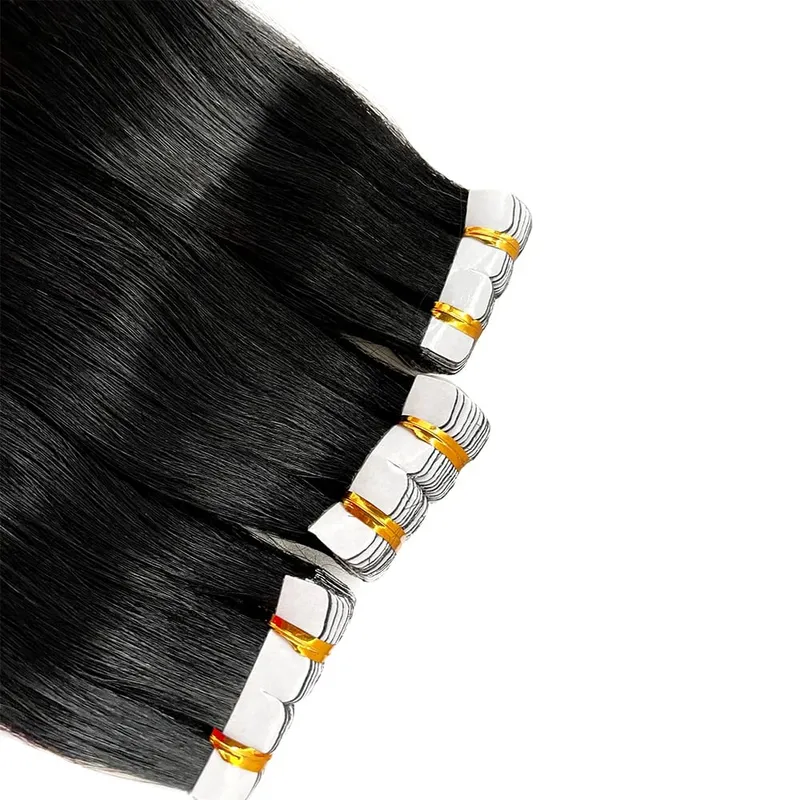 Straight Mini Tape In Human Hair Extensions Seamless Mini Tape 100% Natural Real Invisible Adhesive Tape Ins For Women 26 Inches