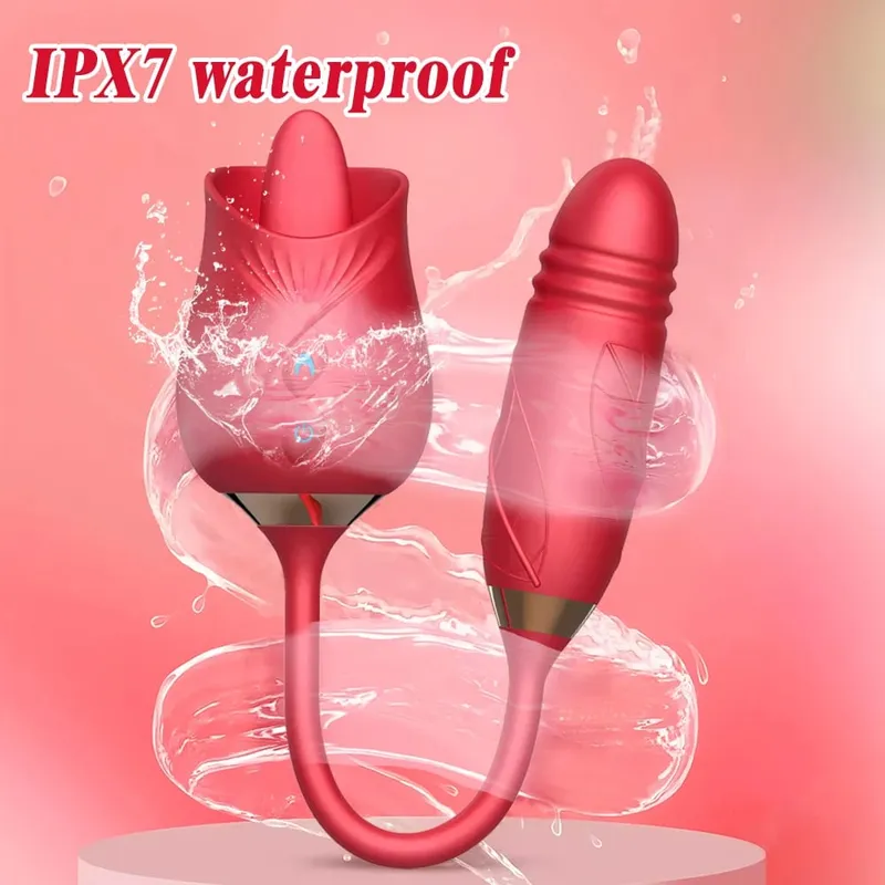 Powerful Rose Sucking Vibrator with Thrusting Clitoral Stimulator G-Spot Massager 10 Modes Rechargeable Sex Toy for Women — image 5